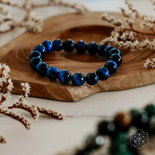 Pulsera de ojo de tigre azul