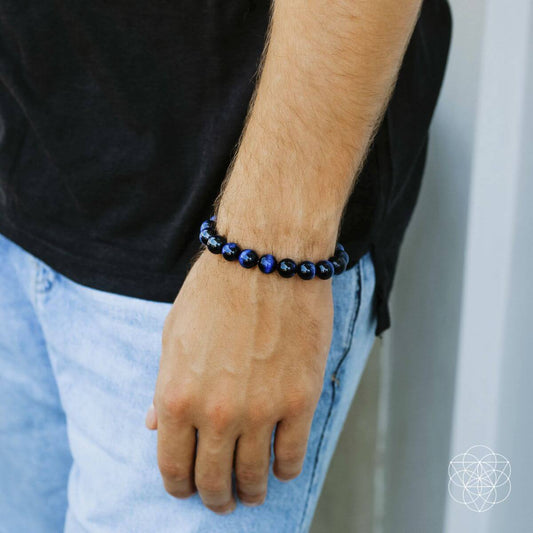 Pulsera de ojo de tigre azul