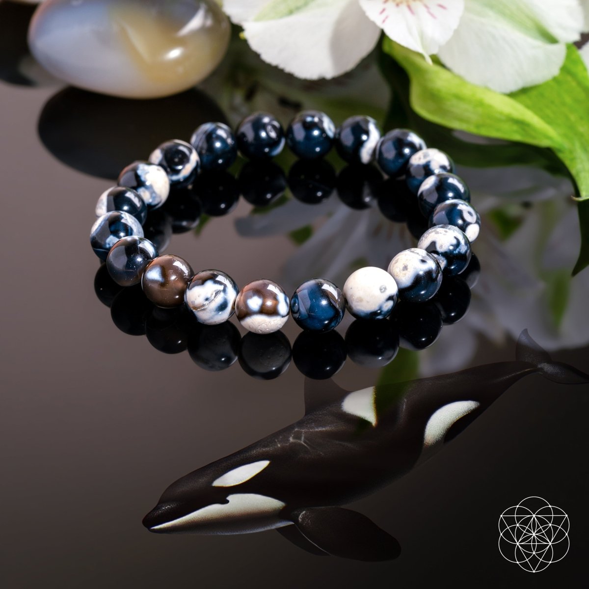 Pulsera exótica de ágata orca de sanación profunda