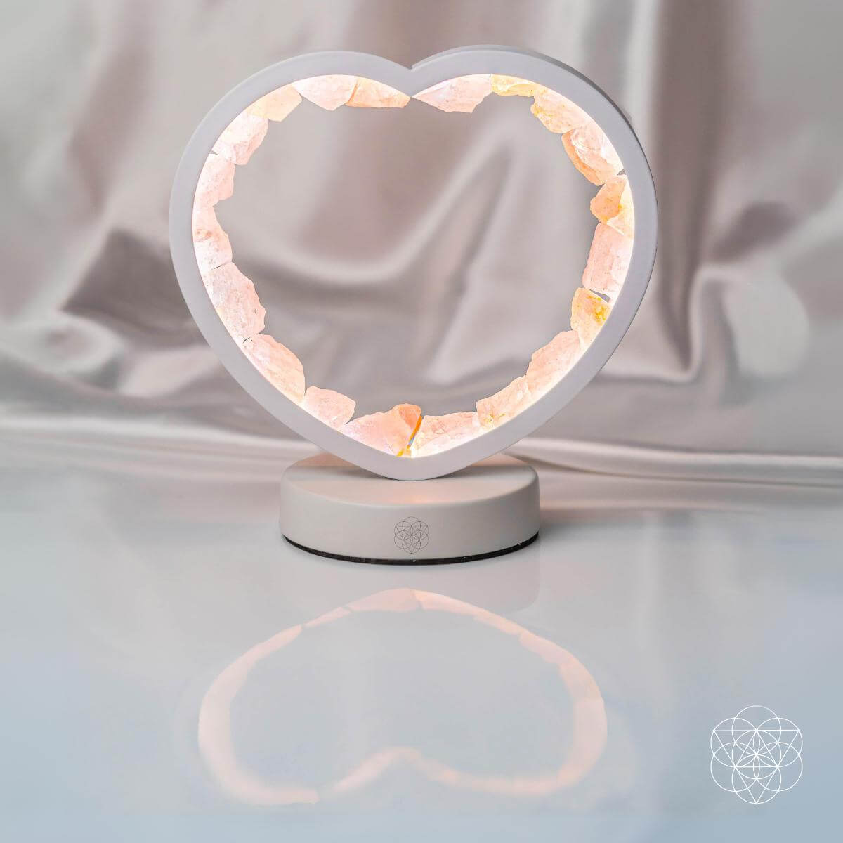 Love Magnet - Lámpara de corazón de cuarzo rosa